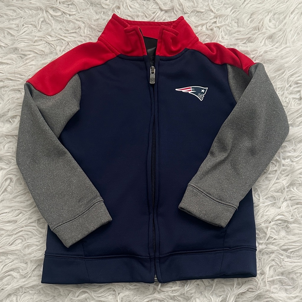 Team Apparel Patriots Kids Red and Blue Zip up fleece Jacket